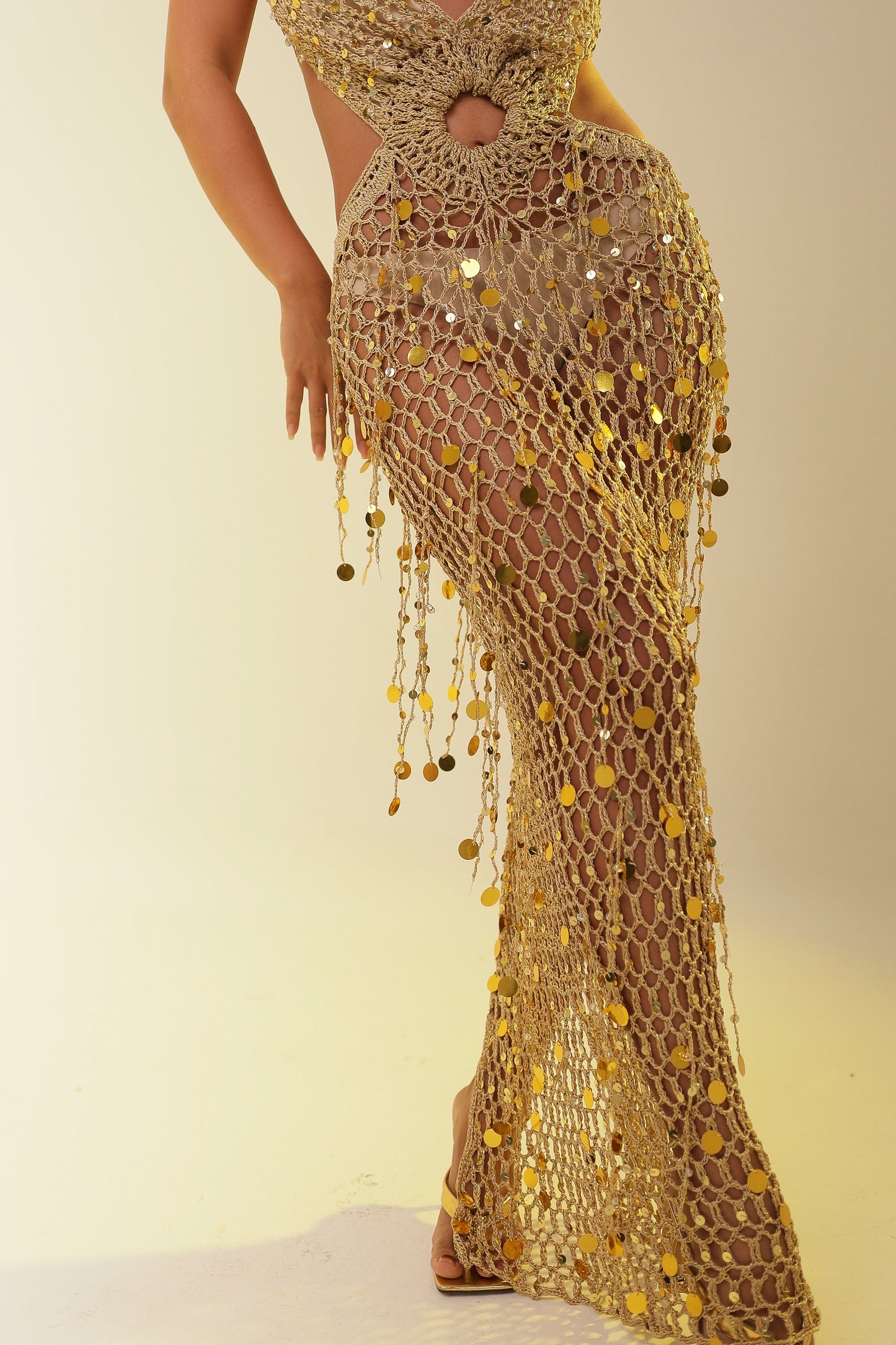 Marbello Franja Paetê Dress