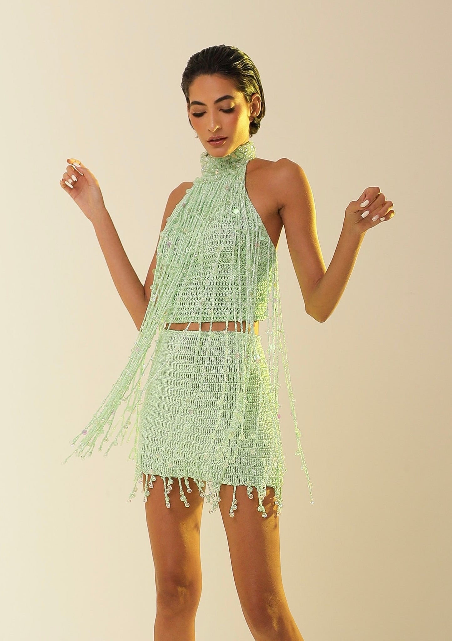Cristal Franja Set